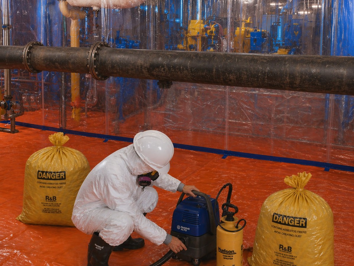 Commercial pipe insulation after removal